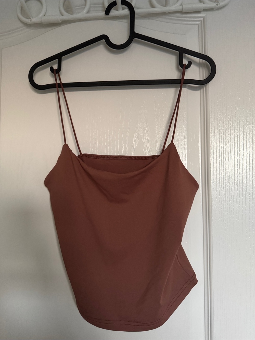 Missguided Brown Cowl Neck Spaghetti Strap Crop Top